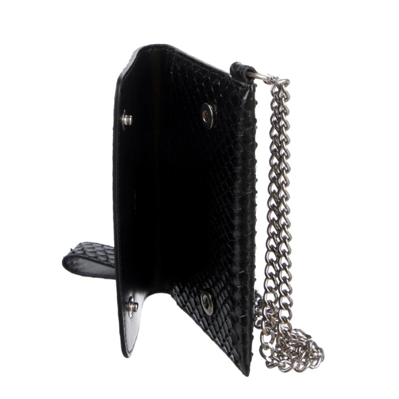 CELINE X Hedi Slimane Men's Biker Wallet With Chain In Python New With Tags - Picture 11 of 12